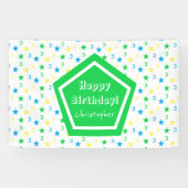 Kleurrijke sterren jongens 3e verjaardag spandoek (Horizontaal)