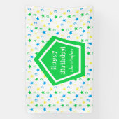 Kleurrijke sterren jongens 3e verjaardag spandoek (Verticaal)