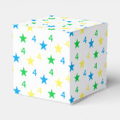 Kleurrijke sterren jongens 4e verjaardag bedankdoosjes (Achterkant)