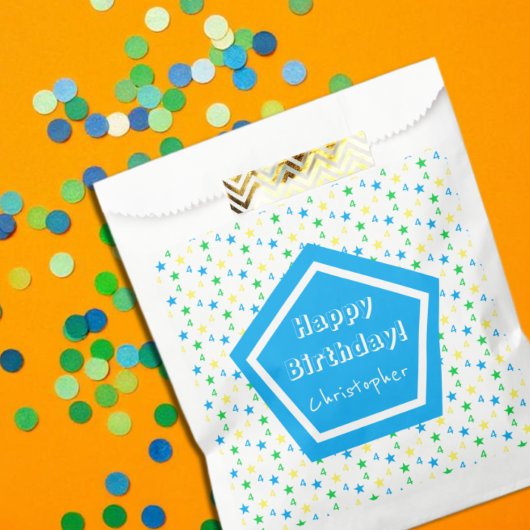 Kleurrijke sterren jongens 4e verjaardag bedankzakje