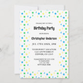 Kleurrijke sterren jongens 4e verjaardag kaart (Voorkant)