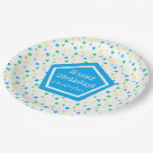 Kleurrijke sterren jongens 4e verjaardag papieren bordje (Gekanteld)