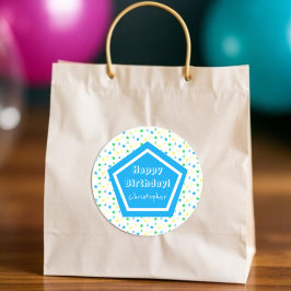 Kleurrijke sterren jongens 4e verjaardag ronde sticker