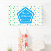 Kleurrijke sterren jongens 4e verjaardag spandoek (Insitu)