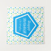 Kleurrijke sterren jongens 4e verjaardag wandkleed (Voorkant (horizontaal))