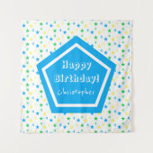 Kleurrijke sterren jongens 4e verjaardag wandkleed (Voorkant)