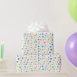 Kleurrijke Sterren Kinderfeestje Cadeaupapier