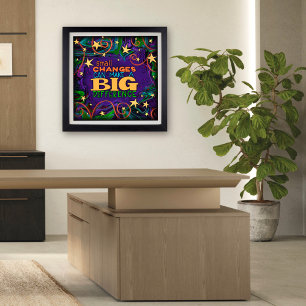 Kleurrijke sterren Kleine veranderingen Inspireren Poster