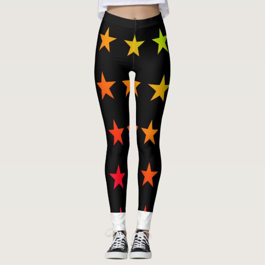 Kleurrijke sterren leggings (Voorkant)