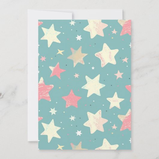 Kleurrijke Sterren Patroon Dubbele Verjaardagsfees Kaart (Achterkant)