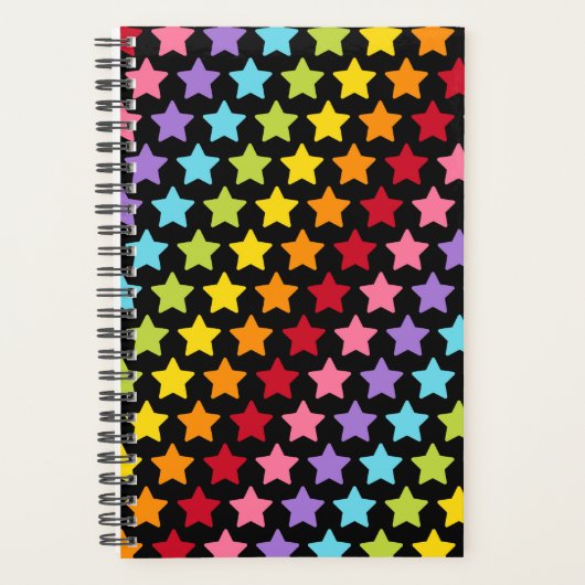 Kleurrijke Sterren Print Notitieboek Planner (Voorkant)