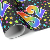 Kleurrijke sterren + Rainboogpatroon "52" Event # Cadeaupapier (Rol Hoek)