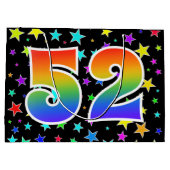 Kleurrijke sterren + Rainboogpatroon "52" Event # Groot Cadeauzakje (Achterkant)