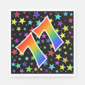 Kleurrijke sterren + Rainboogpatroon "77" Event # Servet (Voorkant)