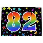 Kleurrijke sterren + Rainboogpatroon "82" Event # Groot Cadeauzakje (Achterkant)