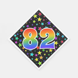 Kleurrijke sterren + Rainboogpatroon "82" Event # Servet