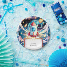 Kleurrijke sterren raket verjaardag