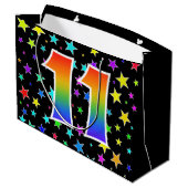 Kleurrijke sterren + regenboogpatroon "11" Event # Groot Cadeauzakje (Achterkant Gekanteld)