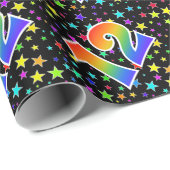 Kleurrijke sterren + regenboogpatroon "12" Event # Cadeaupapier (Rol Hoek)