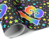 Kleurrijke sterren + regenboogpatroon "13" Event # Cadeaupapier (Rol Hoek)