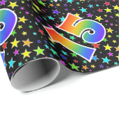 Kleurrijke sterren + regenboogpatroon "15" Event # Cadeaupapier (Rol Hoek)