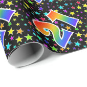 Kleurrijke sterren + regenboogpatroon "21" Event # Cadeaupapier (Rol Hoek)