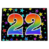 Kleurrijke sterren + regenboogpatroon "22" Event # Groot Cadeauzakje (Voorkant)