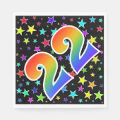 Kleurrijke sterren + regenboogpatroon "22" Event # Servet (Voorkant)
