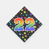 Kleurrijke sterren + regenboogpatroon "22" Event # Servet (Hoek)