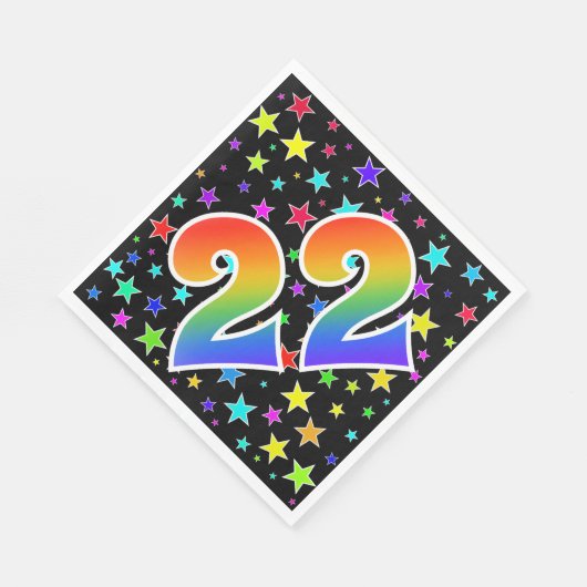 Kleurrijke sterren + regenboogpatroon "22" Event # Servet (Hoek)