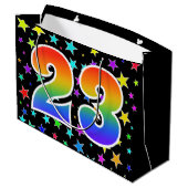 Kleurrijke sterren + regenboogpatroon "23" Event # Groot Cadeauzakje (Achterkant Gekanteld)
