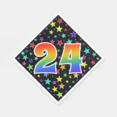 Kleurrijke sterren + Regenboogpatroon "24" Eveneme Servet (Hoek)