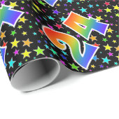 Kleurrijke sterren + regenboogpatroon "24" Event # Cadeaupapier (Rol Hoek)