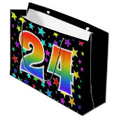Kleurrijke sterren + regenboogpatroon "24" Event # Groot Cadeauzakje (Voorkant Gekanteld)