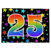 Kleurrijke sterren + regenboogpatroon "25" Event # Groot Cadeauzakje (Achterkant)