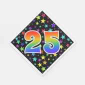 Kleurrijke sterren + regenboogpatroon "25" Event # Servet (Hoek)