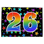 Kleurrijke sterren + regenboogpatroon "26" Event # Groot Cadeauzakje (Achterkant)