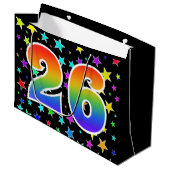 Kleurrijke sterren + regenboogpatroon "26" Event # Groot Cadeauzakje (Voorkant Gekanteld)