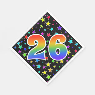 Kleurrijke sterren + regenboogpatroon "26" Event # Servet