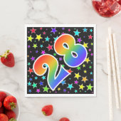 Kleurrijke sterren + regenboogpatroon "28" Event # Servet (Insitu)
