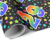 Kleurrijke sterren + regenboogpatroon "29" Event # Cadeaupapier (Rol Hoek)