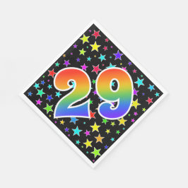 Kleurrijke sterren + regenboogpatroon "29" Event # Servet