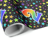 Kleurrijke sterren + regenboogpatroon "2" Event # Cadeaupapier (Rol Hoek)