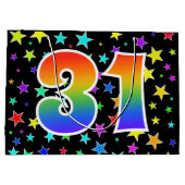 Kleurrijke sterren + regenboogpatroon "31" Event # Groot Cadeauzakje (Achterkant)