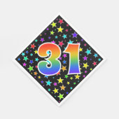 Kleurrijke sterren + regenboogpatroon "31" Event # Servet (Hoek)