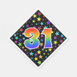 Kleurrijke sterren + regenboogpatroon "31" Event # Servet
