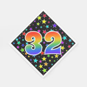 Kleurrijke sterren + regenboogpatroon "32" Event # Servet (Hoek)