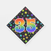 Kleurrijke sterren + regenboogpatroon "35" Event # Servet (Hoek)