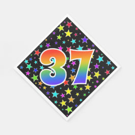 Kleurrijke sterren + regenboogpatroon "37" Event # Servet