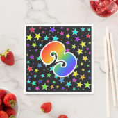 Kleurrijke sterren + regenboogpatroon "3" Event # Servet (Insitu)
